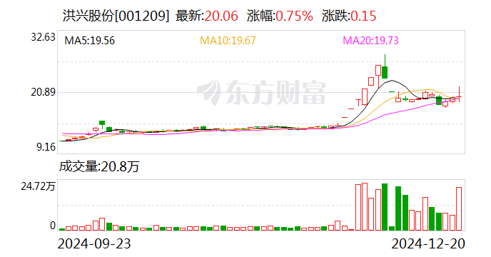 洪兴股份换手率51.68%，3机构现身龙虎榜